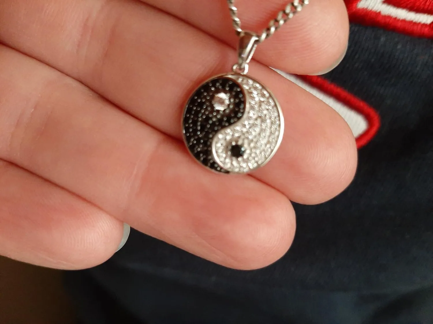 JewelryPalace Yin Yang collana argento spinello nero 45cm