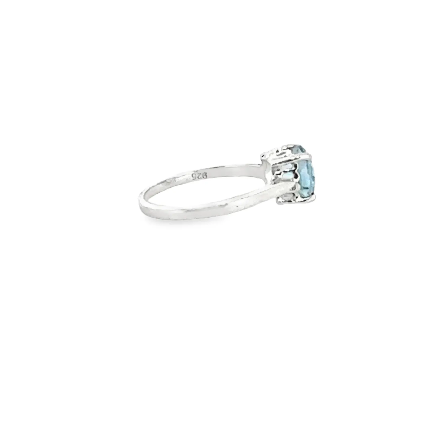 Victoria Jane Swiss Blue Topaz anello argento solitario