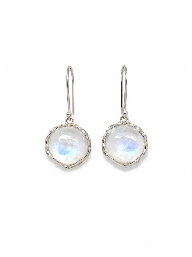 Victoria Jane Blue Moonstone Orb orecchini argento
