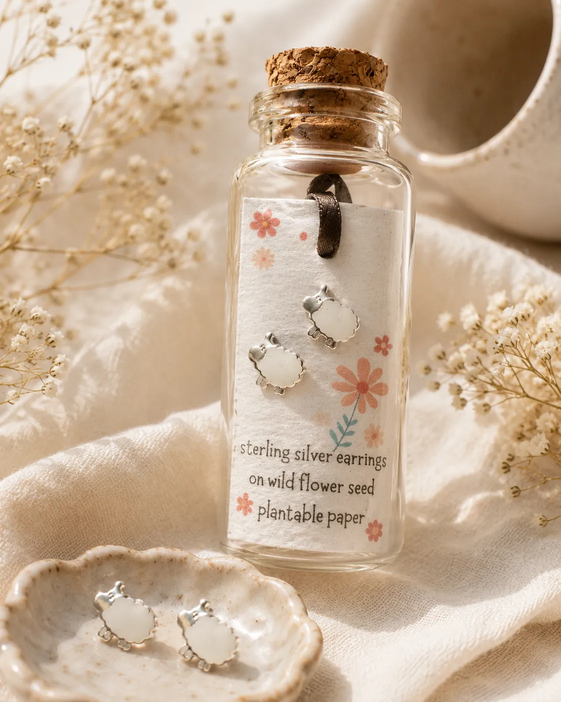 Victoria Jane Sheep orecchini argento pecora con boccetta