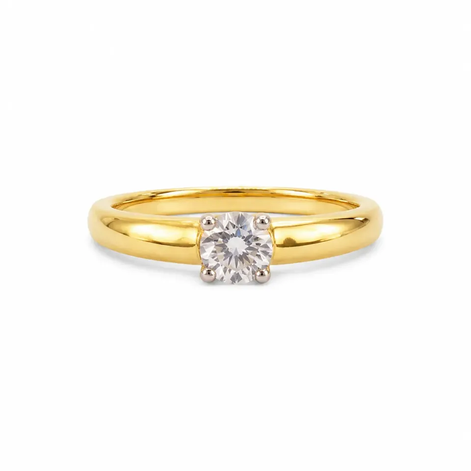 Victoria Jane 18ct Round Diamond anello oro diamante 0.25ct