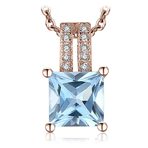 JewelryPalace Quadrata 1.2ct collana oro rosa topazio