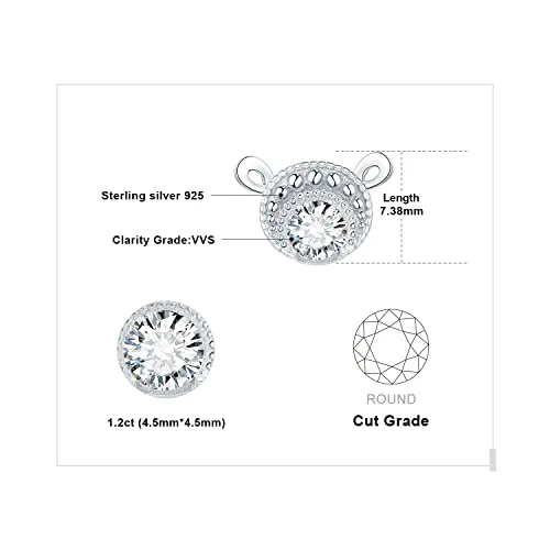 JewelryPalace Pecora 1.2ct orecchini zirconia tondi