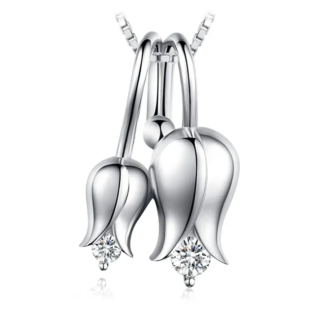 JewelryPalace Collana Giglio Valle Argento 925 Zirconia 45cm