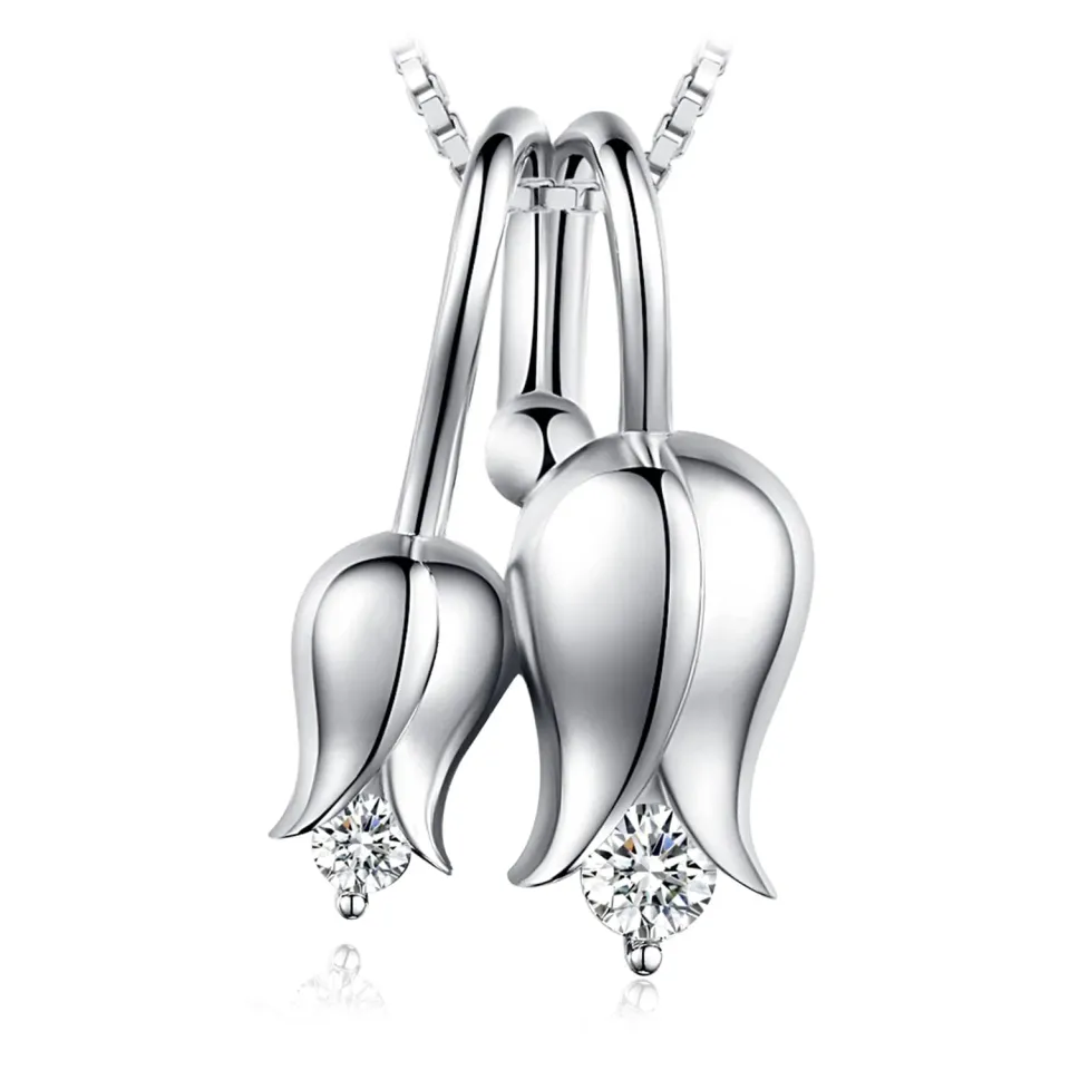 JewelryPalace Collana Giglio Valle Argento 925 Zirconia 45cm