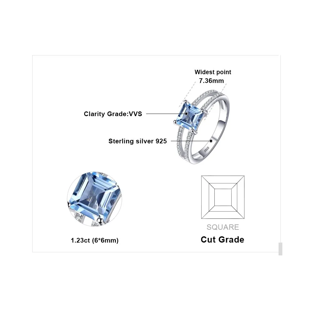 JewelryPalace Solitario anello argento topazio 14.5