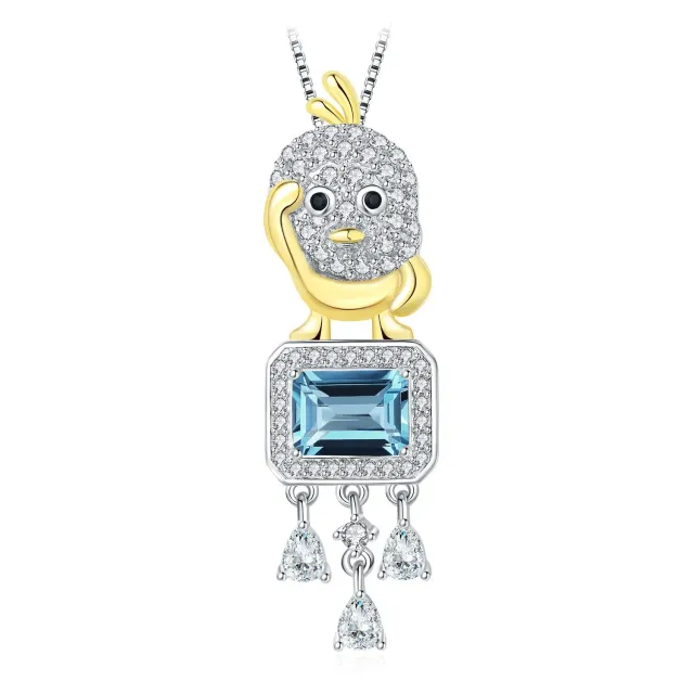 JewelryPalace collana 1.8ct topazio blu catena 45cm