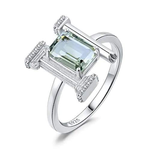 JewelryPalace Architettura anello ametista verde argento taglio smeraldo