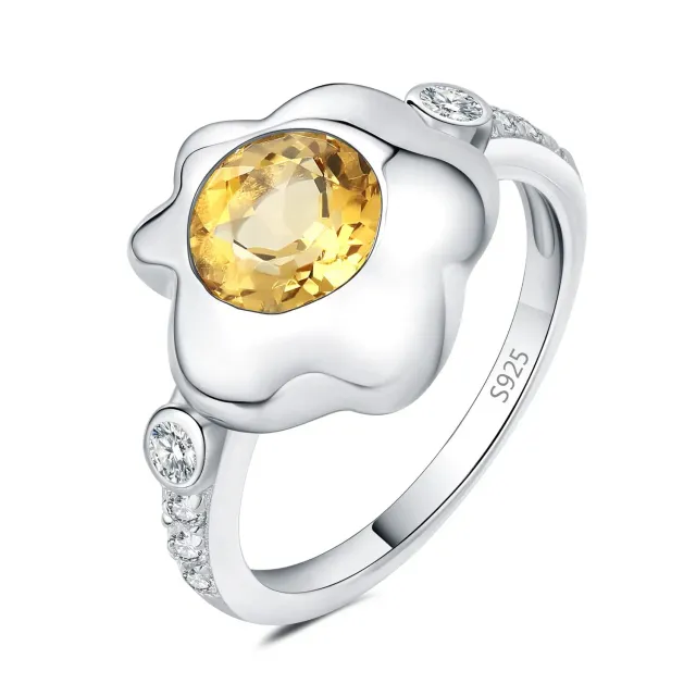 JewelryPalace Citrino 1.8ct anello giallo argento rotondo