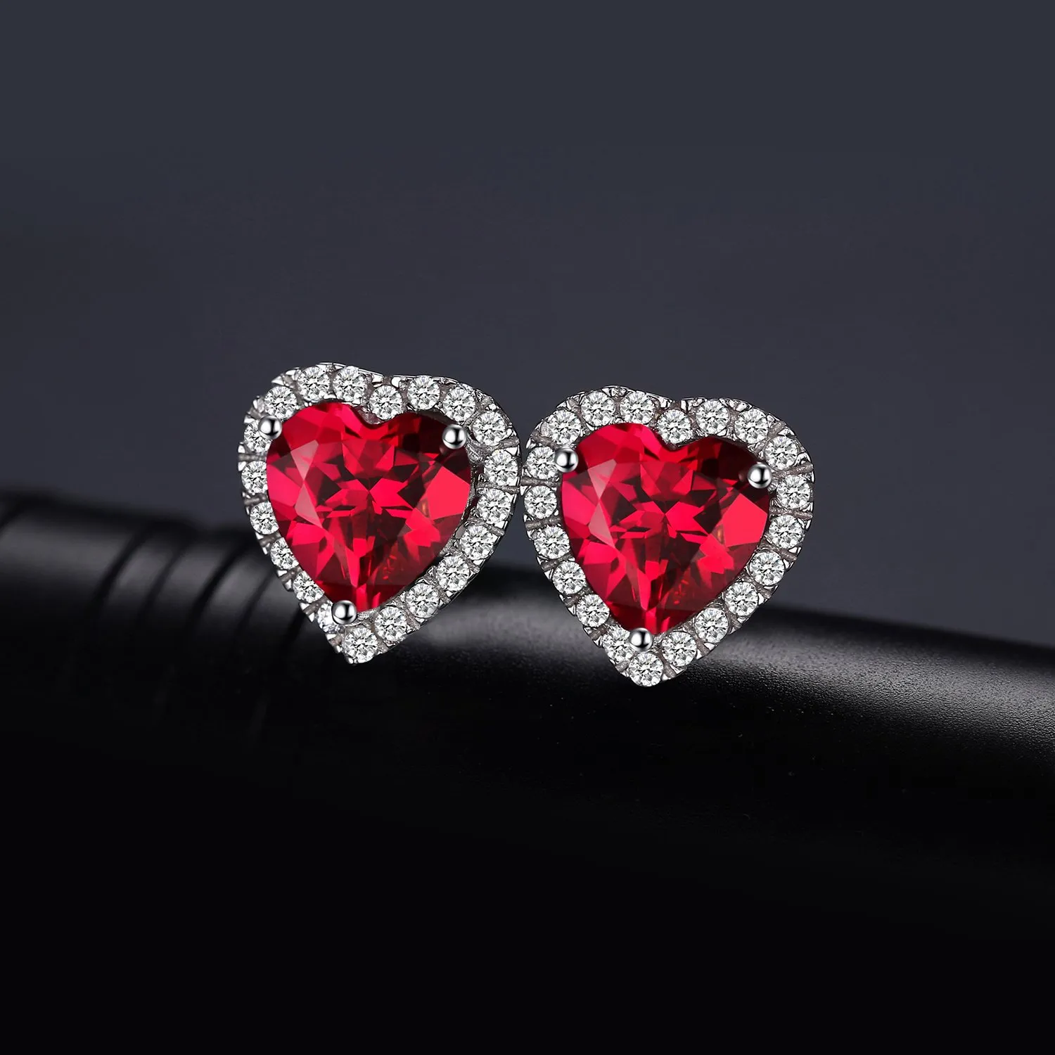 JewelryPalace Cuore 3.8ct Rubino orecchini argento lobo