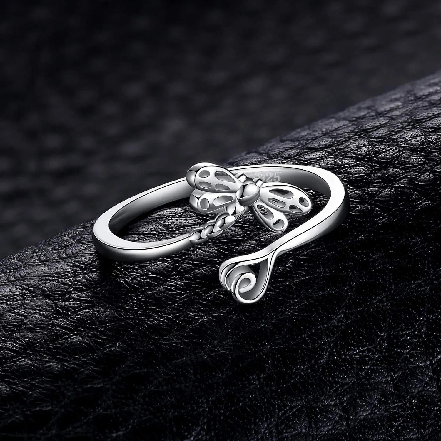 JewelryPalace Libellula Anello Aperto Argento Regolabile