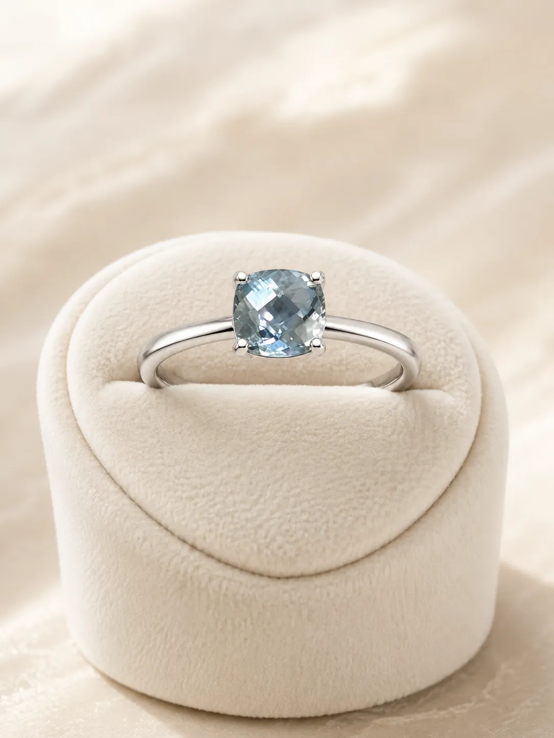 Victoria Jane Square Aquamarine anello acquamarina argento