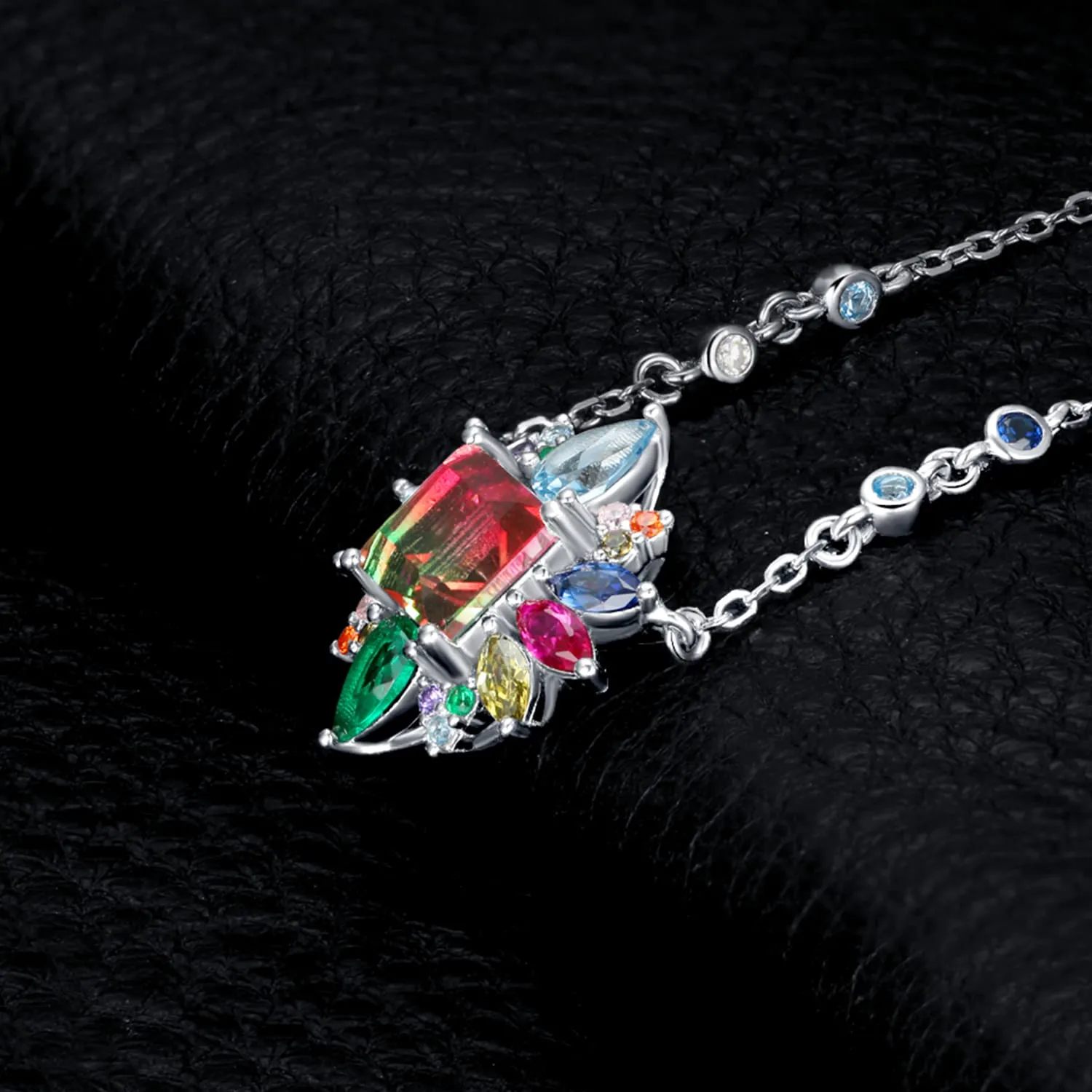 JewelryPalace Fiore Principessa collana argento multicolore 45cm