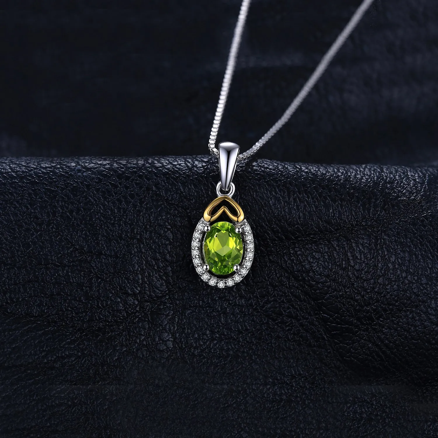 JewelryPalace Cuore collana argento 925 peridoto verde 45cm