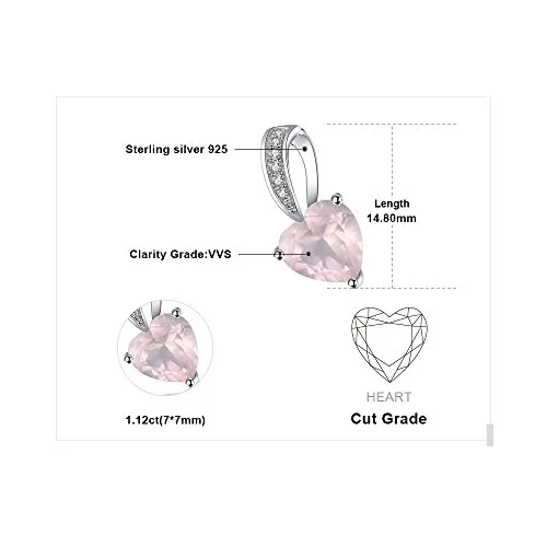 JewelryPalace Amore Eterno collana argento quarzo rosa cuore 45cm