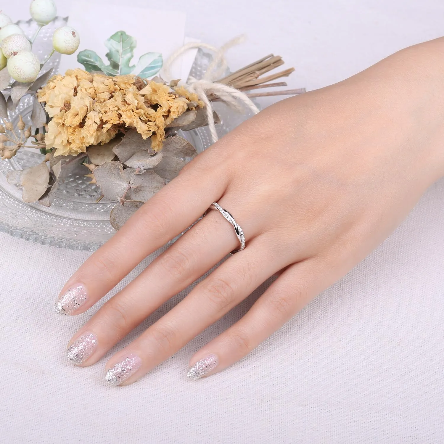 JewelryPalace Corda Infinito anello argento zirconia