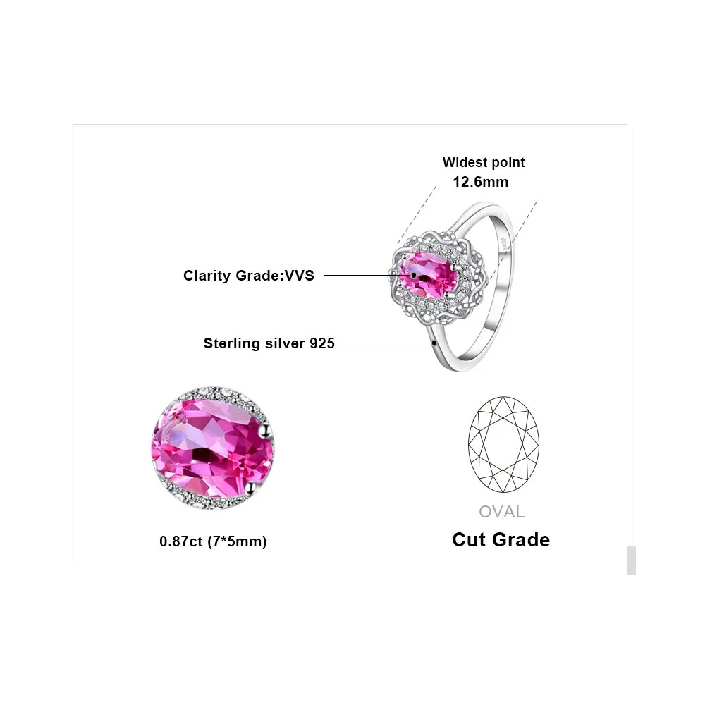 JewelryPalace Infinito Ovale anello topazio rosa tre ori