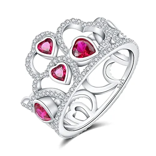 JewelryPalace Cuore 1.9ct anello argento rubino rosso