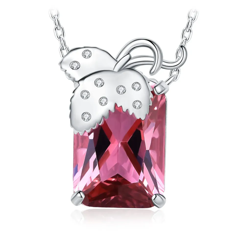 JewelryPalace Fragola 4ct collana argento princess rosa