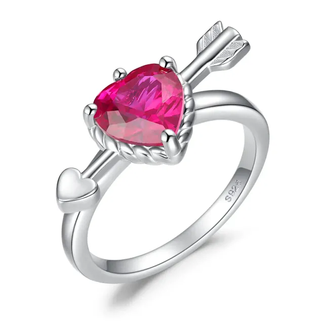 JewelryPalace 2.2ct Freccia anello argento zirconia rossa