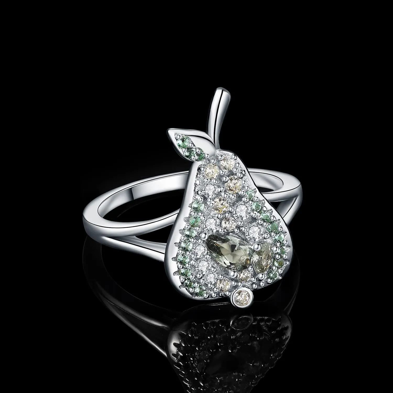 JewelryPalace Pera anello 1.1ct spinello verde goccia