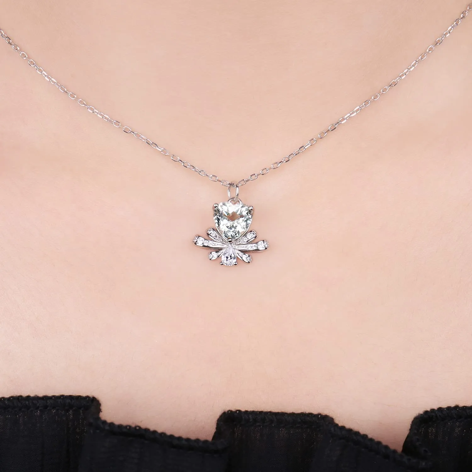 JewelryPalace Cuore 2.2ct Collana Argento Ametista Verde Pera
