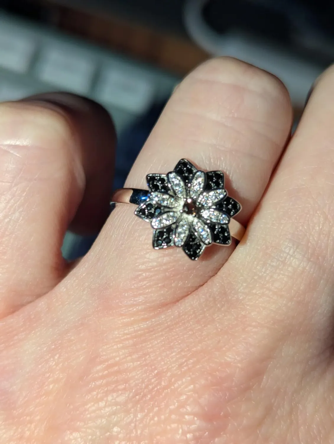 JewelryPalace Fiore Anello Cocktail Argento 14.5 Quarzo Fumé
