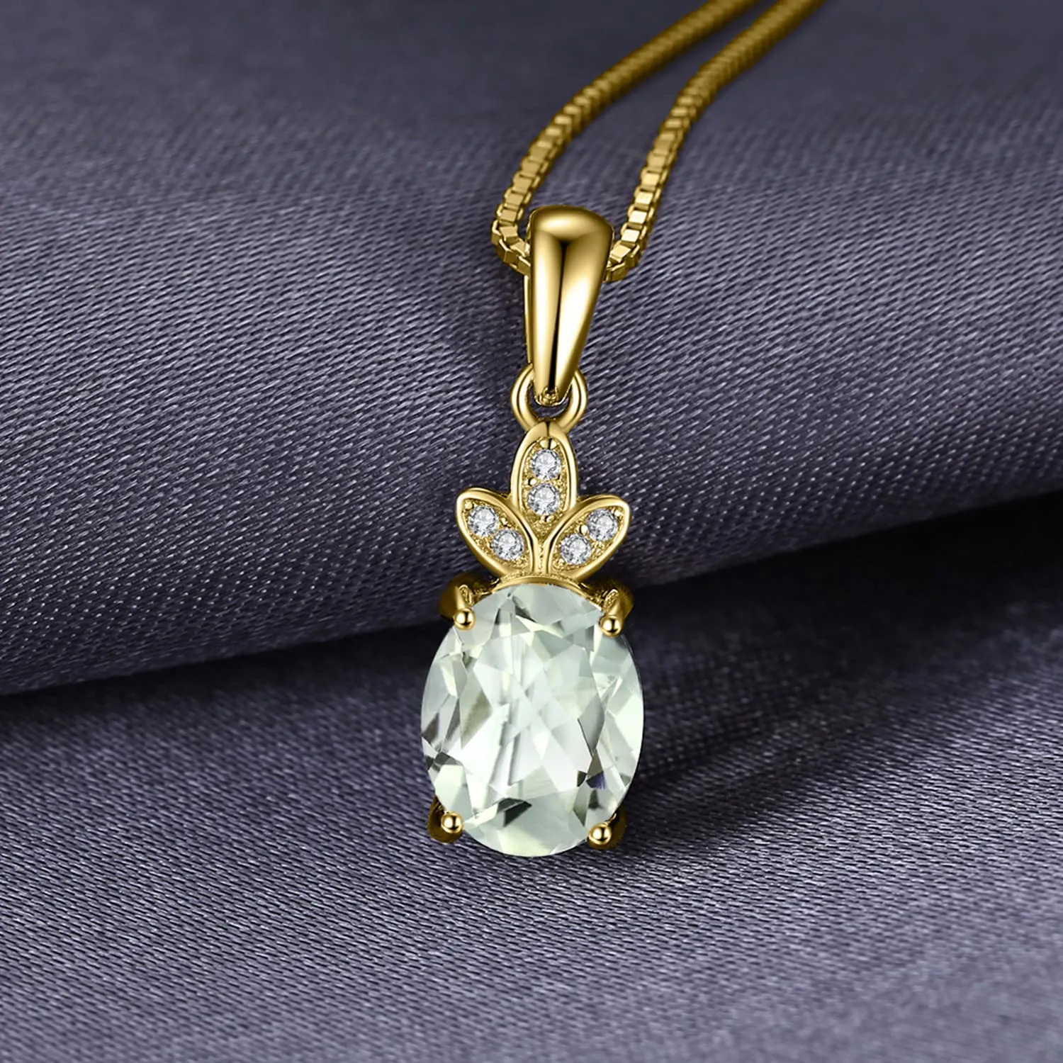 JewelryPalace Classica ovale collana argento topazio bianco 45cm