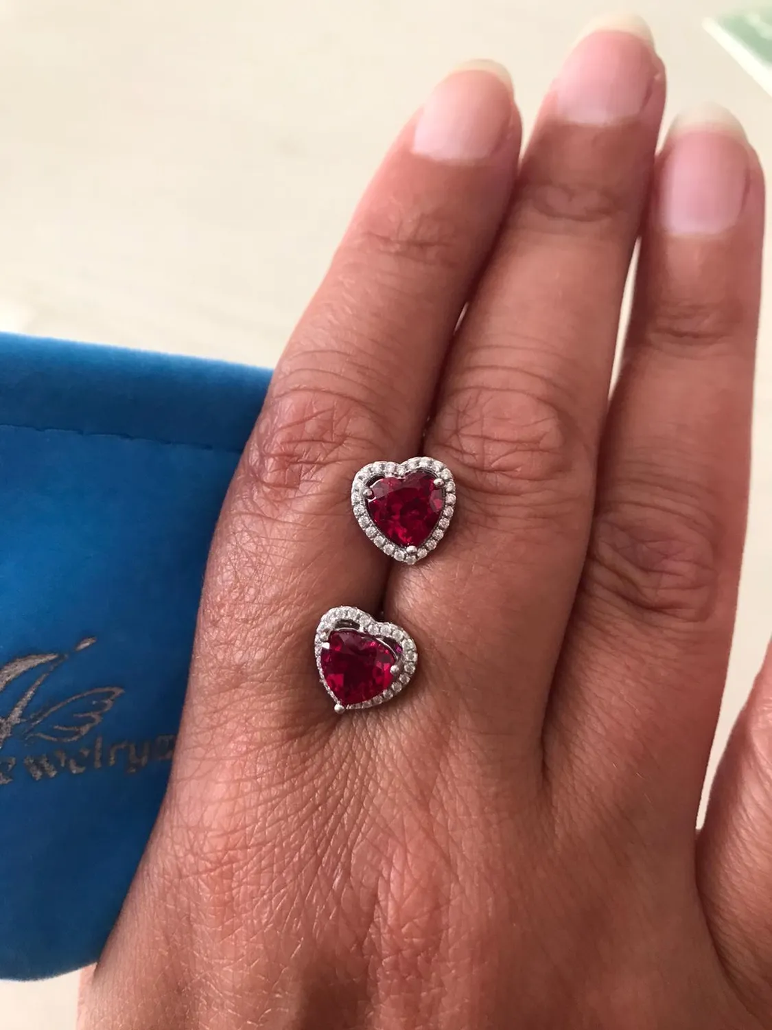JewelryPalace Cuore 3.8ct Rubino orecchini argento lobo