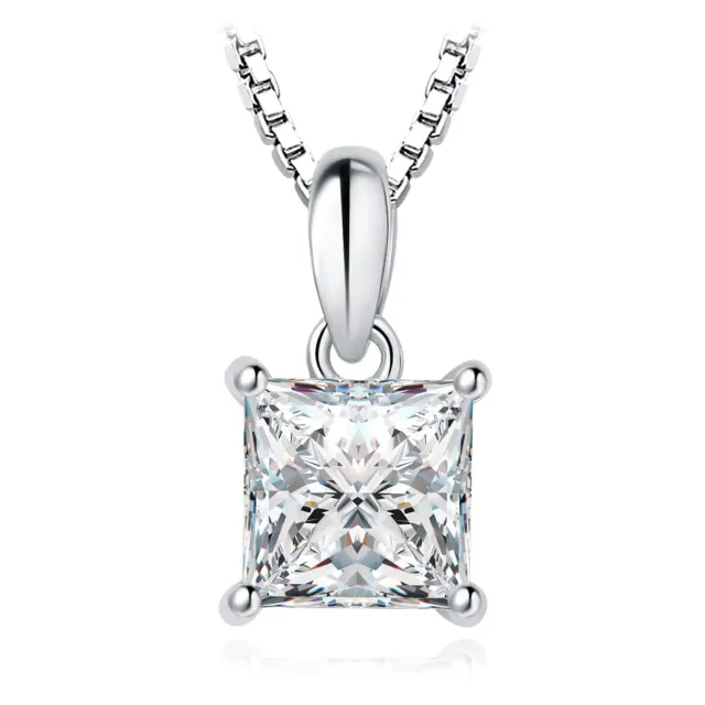 JewelryPalace Solitario collana argento 925 zirconia 45 cm