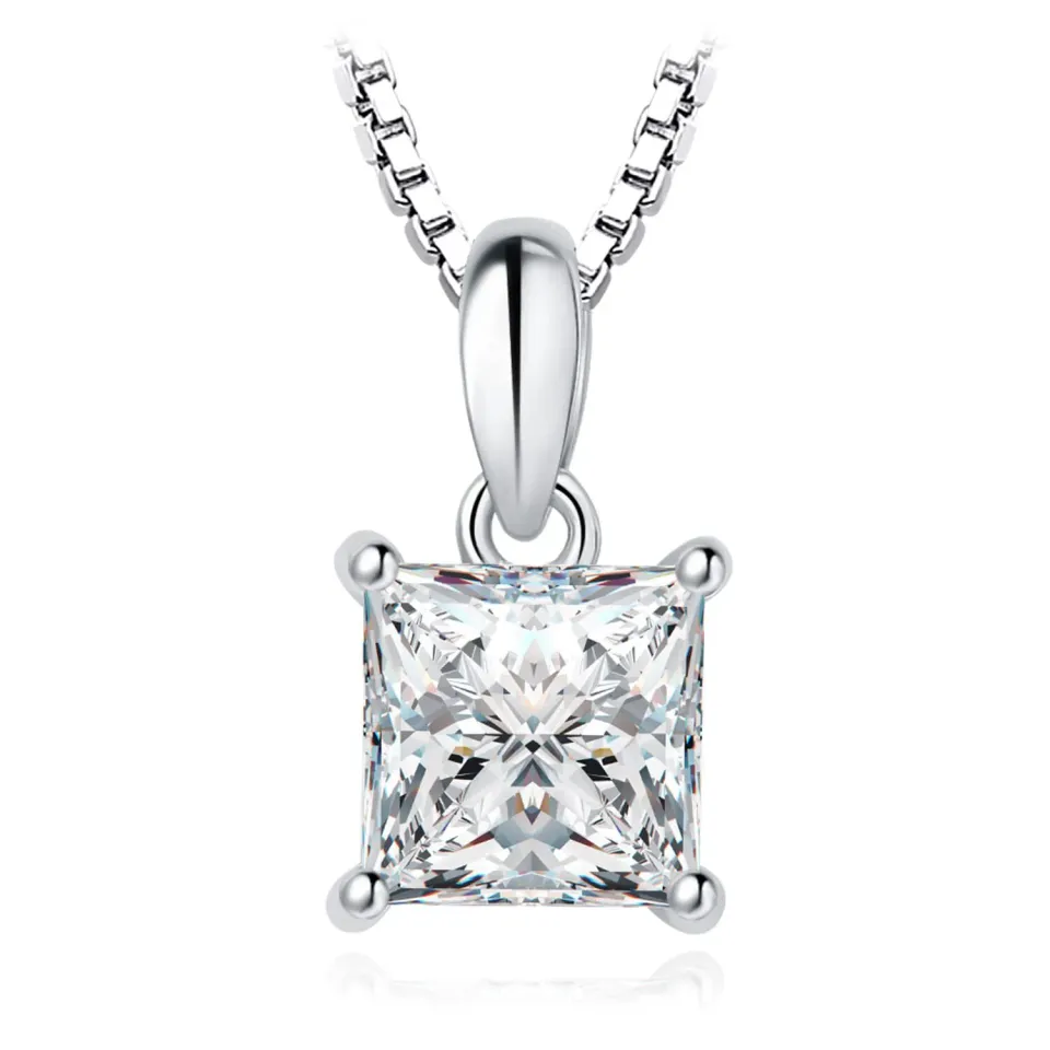 JewelryPalace Solitario collana argento 925 zirconia 45 cm
