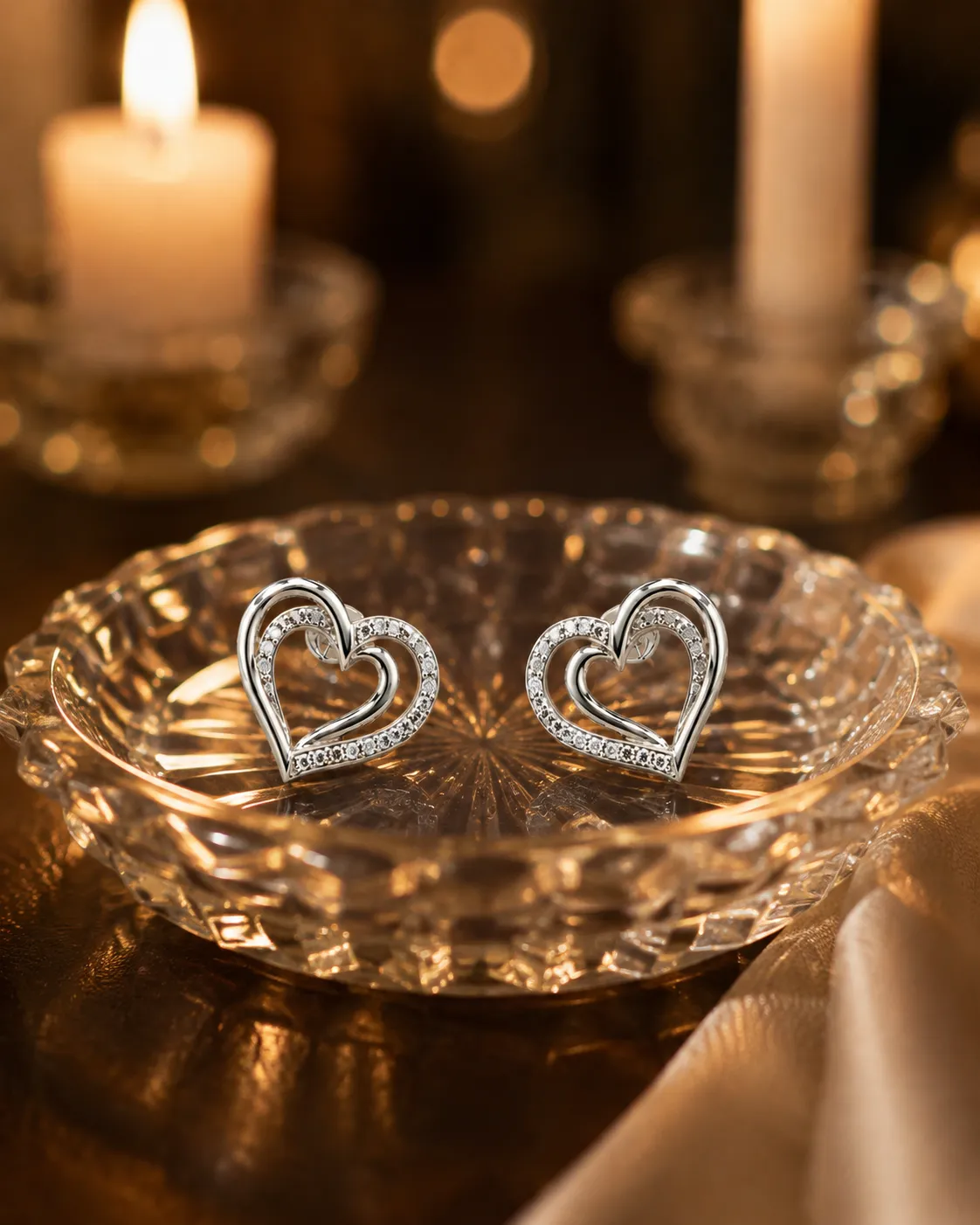 Victoria Jane Heart orecchini lobo argento zirconia
