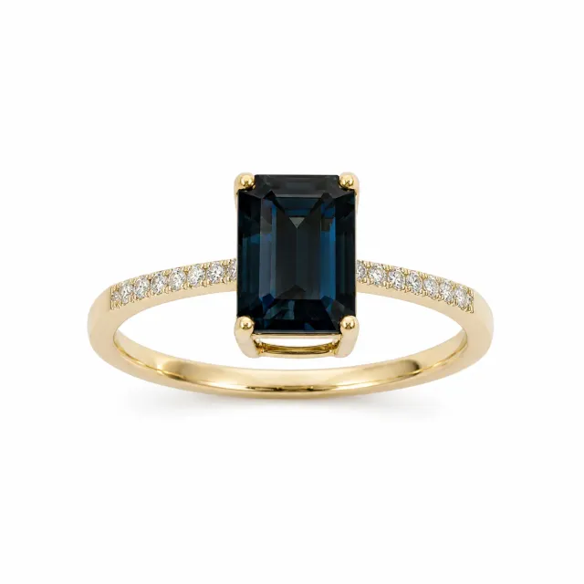 Victoria Jane London Blue anello topazio oro 9ct blu