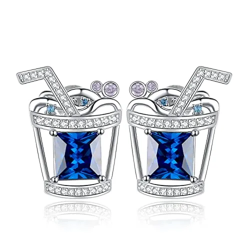 JewelryPalace Bevanda 7.5ct orecchini bottone zirconia blu