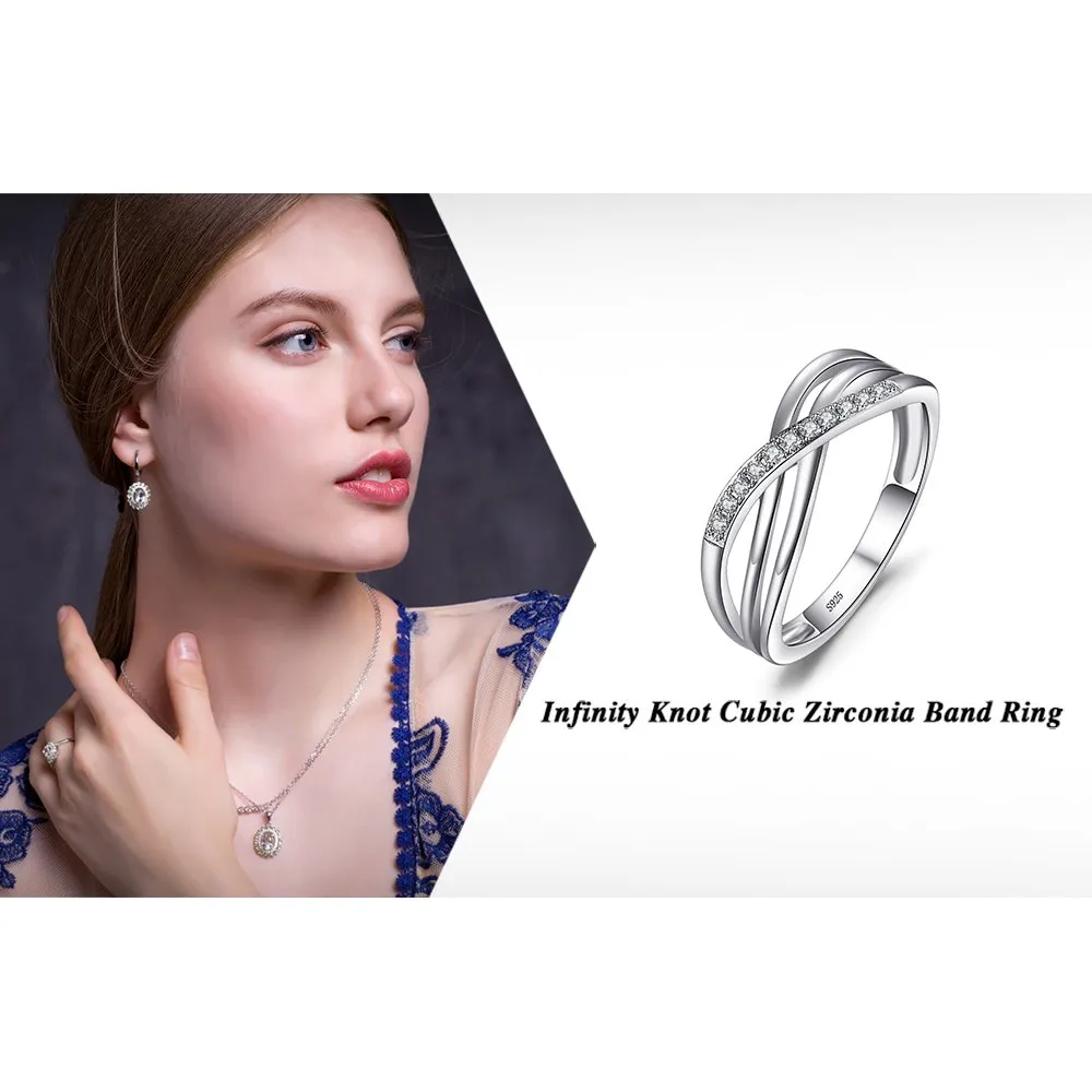 JewelryPalace Infinito Nodo fedina argento zirconia tre ori