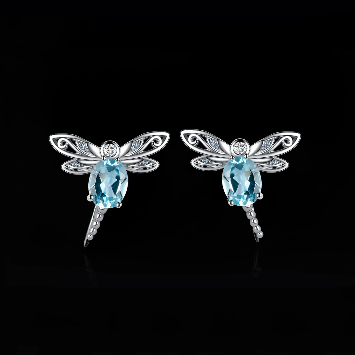 JewelryPalace Libellula 4.7ct orecchini lobo topazio azzurro