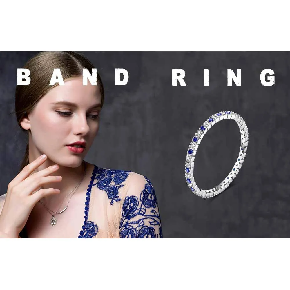 JewelryPalace Classico Anello Argento 925 Spinello Blu