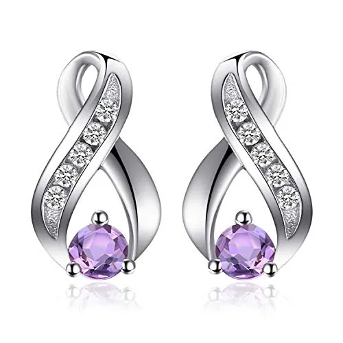 JewelryPalace Infinito Orecchini Argento Ametista Viola 0.29ct