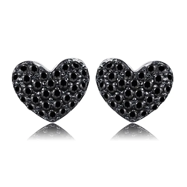 JewelryPalace Cuore Pavé orecchini spinello nero 0.29ct