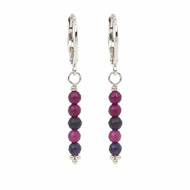 Victoria Jane Sapphire Ruby orecchini pendenti argento