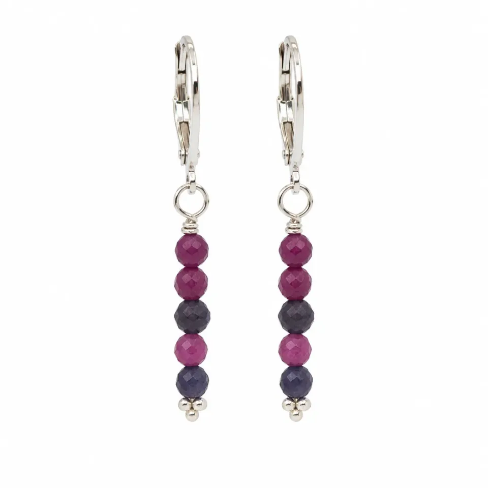 Victoria Jane Sapphire Ruby orecchini pendenti argento
