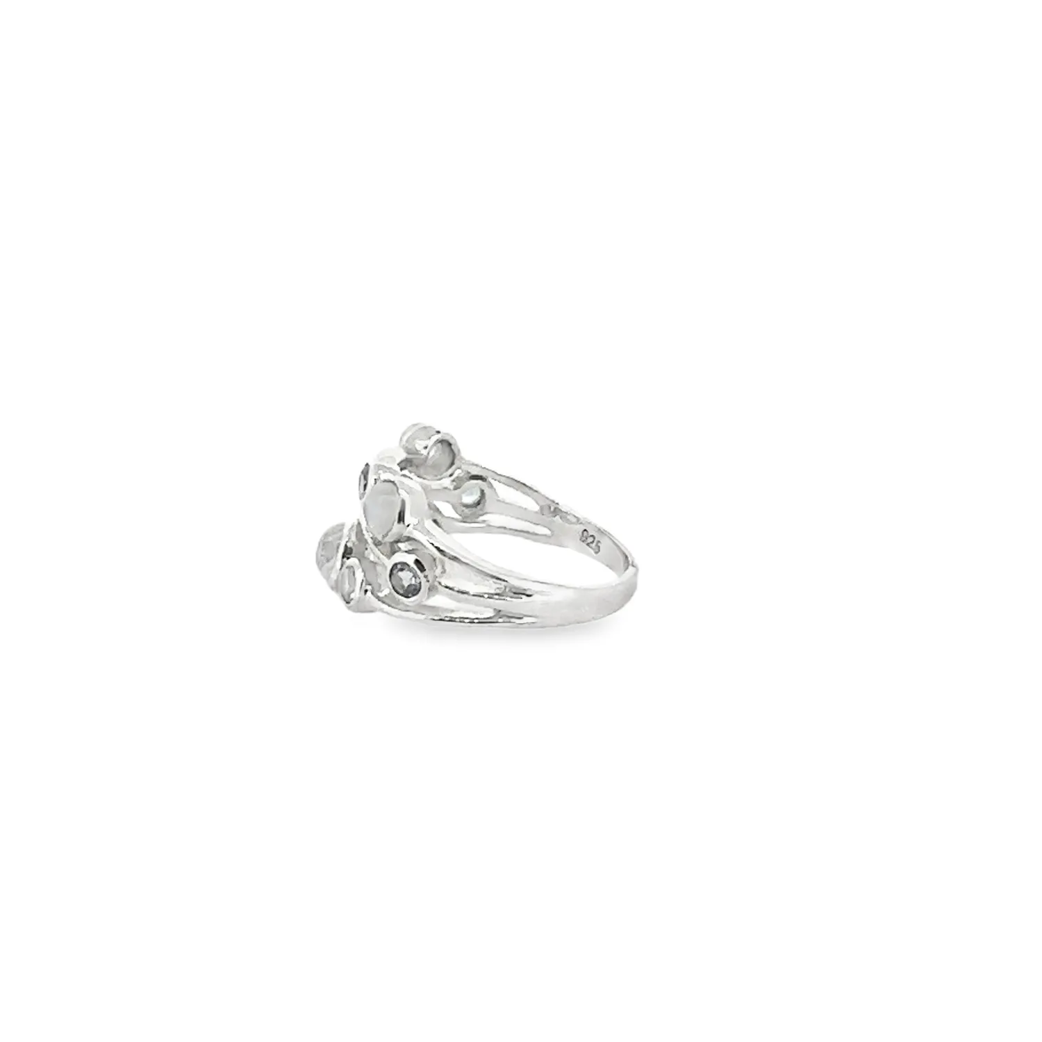 Victoria Jane Moonstone Topazio anello argento goccia