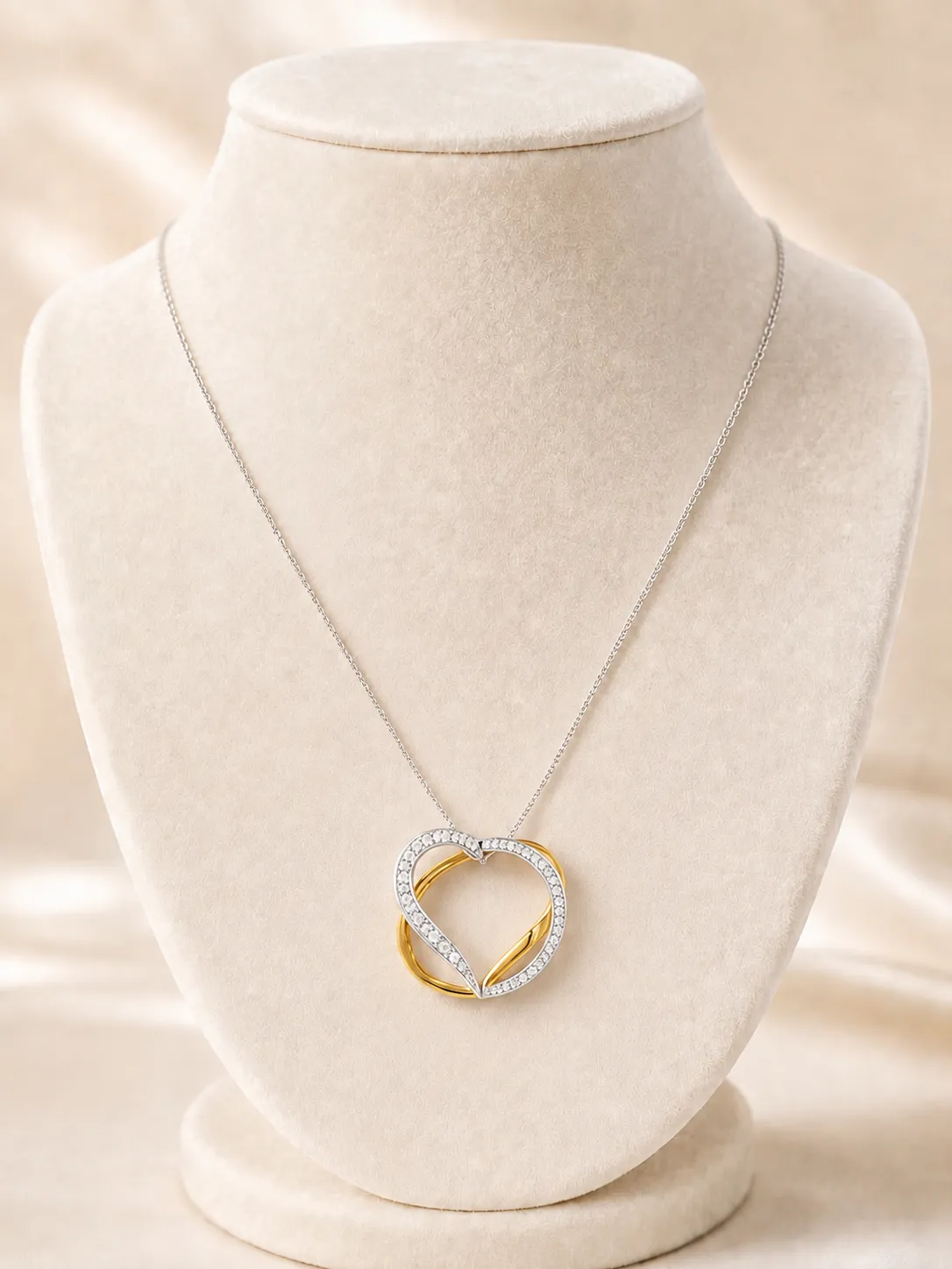 Victoria Jane 3D Heart collana oro vermeil cuore 25mm
