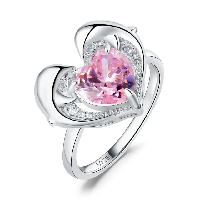 JewelryPalace 3.1ct Delfino anello argento zirconia rosa