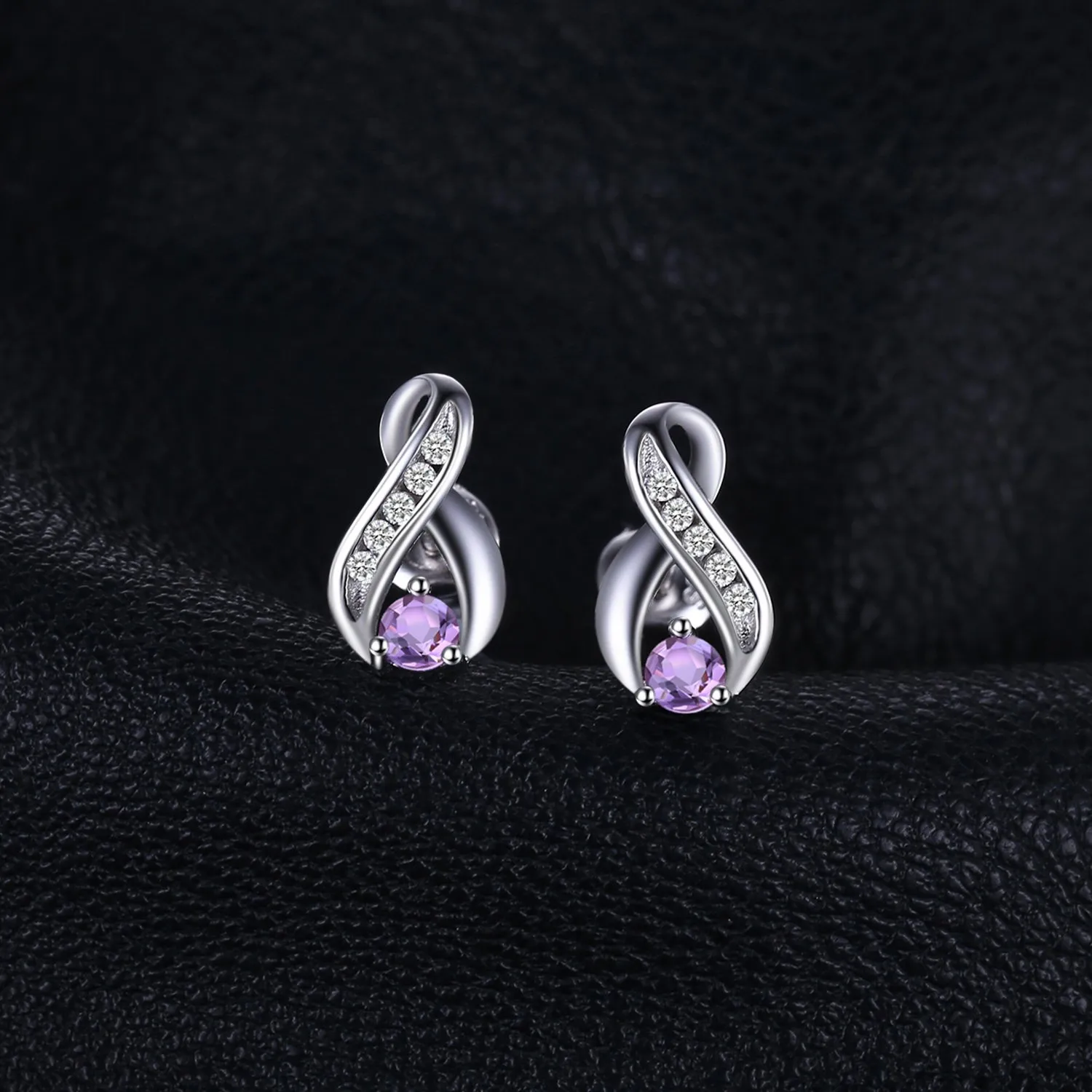 JewelryPalace Infinito Orecchini Argento Ametista Viola 0.29ct
