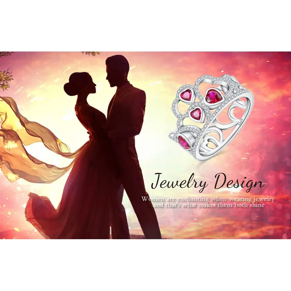 JewelryPalace Cuore 1.9ct anello argento rubino rosso
