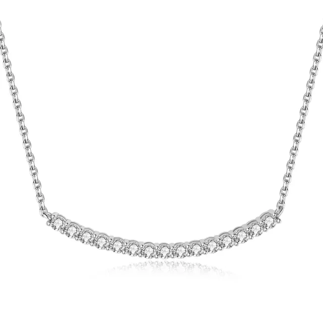 JewelryPalace Solitario Collana zirconia bianca tre ori