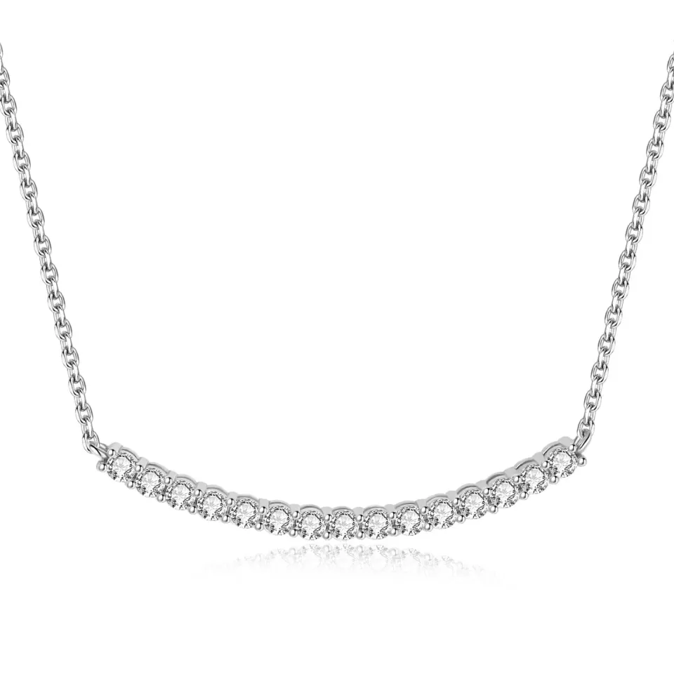 JewelryPalace Solitario Collana zirconia bianca tre ori