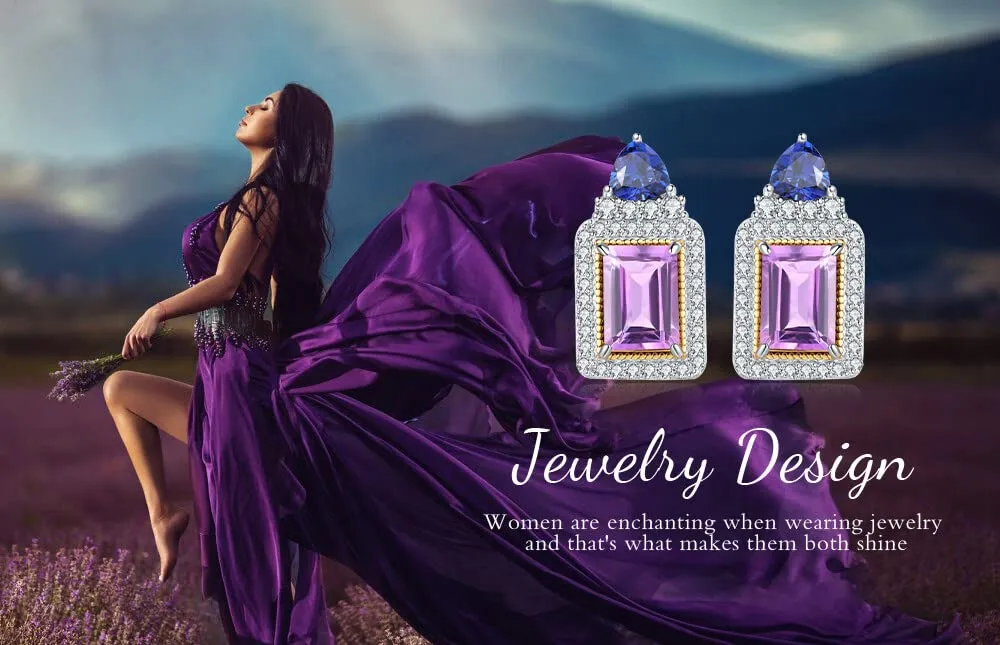 JewelryPalace Vintage 1.5ct orecchini argento ametista viola