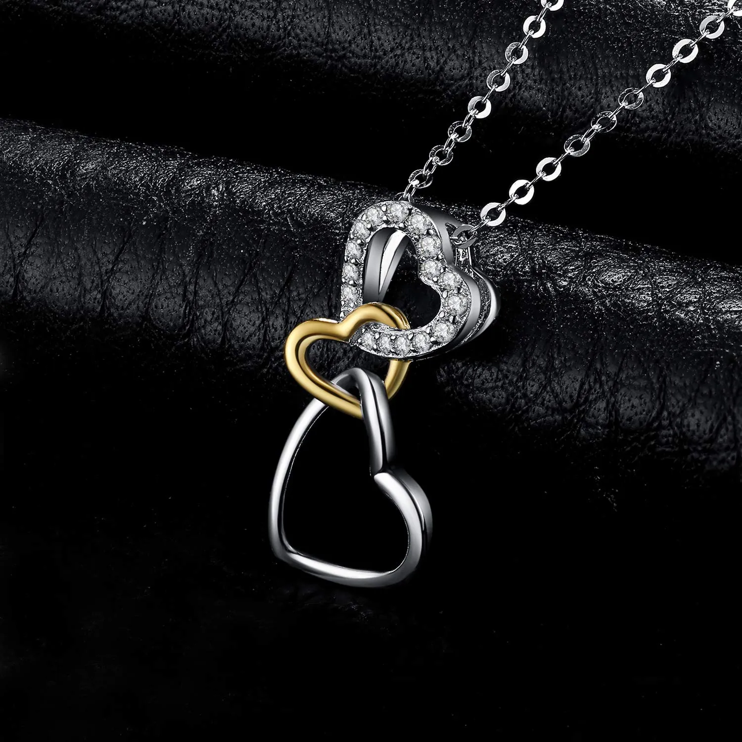 JewelryPalace Infinity Collana Triplo Cuore Argento 925 Zirconia